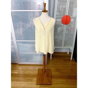 Joie Surkin Color Block Detail Tank in Pale Yellow